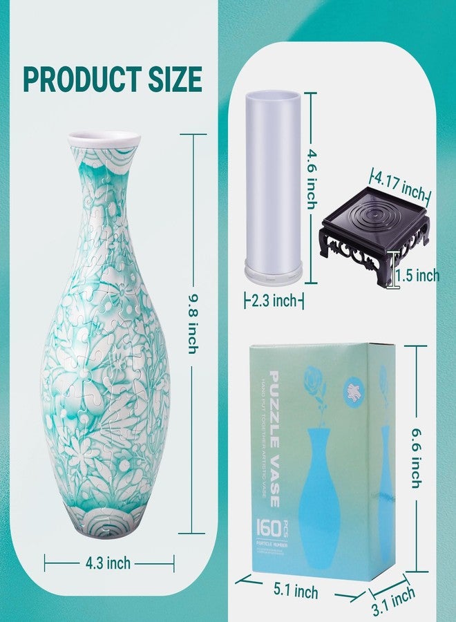 HOTPLACY Magnolia 3D Puzzle Vase for Adults to Flower Arrangement and Home Decoration Made by 160 Curved Plastic Puzzle Pieces,Great Gift for Mother's Day and Housewarming - Image 2
